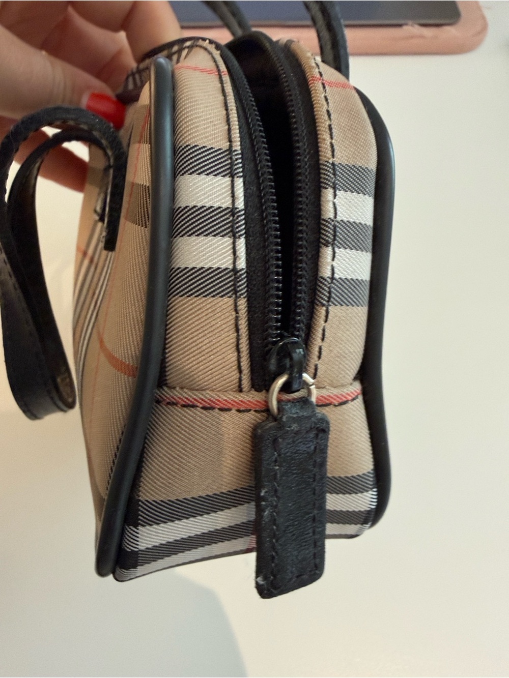 Burberry Mini Top-Handle Bag in Beige and Black Black - Picture 5 of 5
